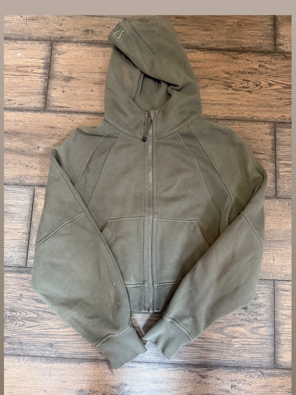 Olive Green  lulu Zip-Up Hooded Sweatshirt